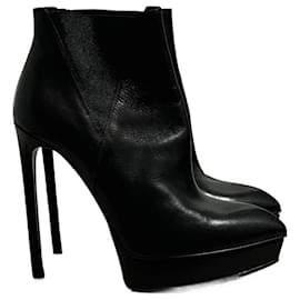 Saint Laurent-SAINT LAURENT Ankle boots T.EU 37.5 Leather-Black