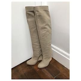 Christian Louboutin-CHRISTIAN LOUBOUTIN Boots T.EU 36 Cloth-Beige