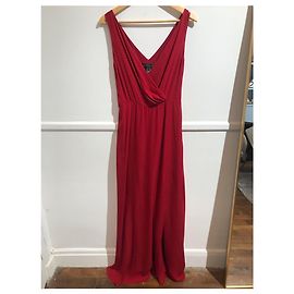 RALPH LAUREN Kleid T.US 4 Seide Rot