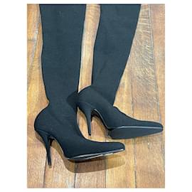 Balenciaga-BALENCIAGA Boots T.EU 39 Cloth-Black