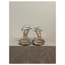 Aquazzura-AQUAZZURA Sandals T.EU 40.5 Leather-Silvery