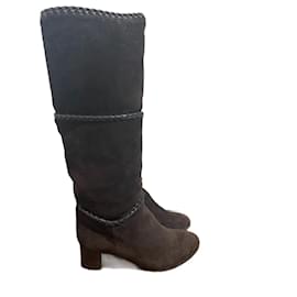 Christian Louboutin-CHRISTIAN LOUBOUTIN Boots T.EU 36.5 Suede-Marron