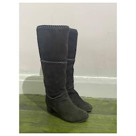 Christian Louboutin-CHRISTIAN LOUBOUTIN Boots T.EU 36.5 Suede-Marron