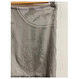 Hermès-HERMES Scarves T.  Cashmere-Grey
