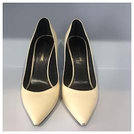 Saint Laurent-SAINT LAURENT Heels T.EU 41 Leather-Cream