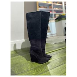 Saint Laurent-SAINT LAURENT Boots T.EU 37.5 Suede-Black