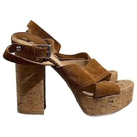 Sandali GIANVITO ROSSI T.EU 37.5 Camoscio Cammello