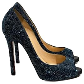 Christian Louboutin-CHRISTIAN LOUBOUTIN Heels T.EU 37 Leather-Bleu