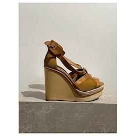 Hermès HERMES Sandalen T.EU 37 Leder Kamel