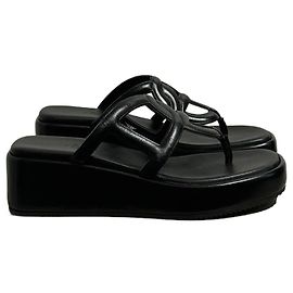 Hermès Sandali HERMES T.EU 37 Pelle Nero