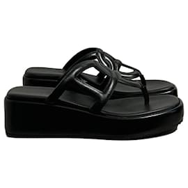 Hermès HERMES Sandalen T.EU 37 Leder Schwarz