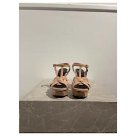 Saint Laurent-SAINT LAURENT Sandals T.EU 37 Patent leather-Beige