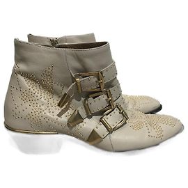 Chloé Botines CHLOE T.EU 37.5 Cuero Beige