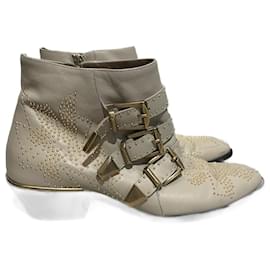 Chloé CHLOE Ankle boots T.EU 37.5 Leather Beige