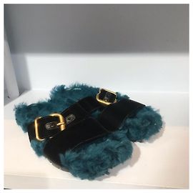 PRADA Mules & clogs T.EU 36 Fur Blue