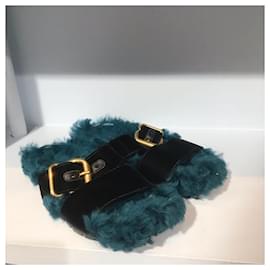 Prada-PRADA Mules & clogs T.EU 36 Fur-Blue