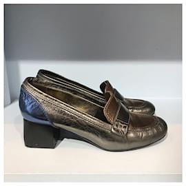 Lanvin-LANVIN Heels T.EU 37.5 Leather-Silvery