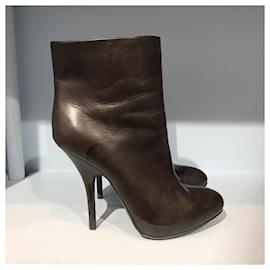 Lanvin-LANVIN Ankle boots T.EU 37.5 Leather-Brown