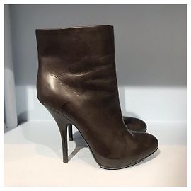 Botas ankle LANVIN T.EU 37.5 Couro Marrom
