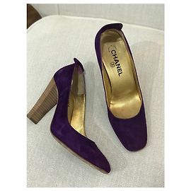 CHANEL Heels T.EU 38 Suede Violet
