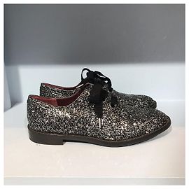 MARC JACOBS Schnürschuhe T.EU 37.5 Glitter Silber