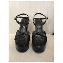 Saint Laurent-SAINT LAURENT Sandals T.EU 37.5 Leather-Black