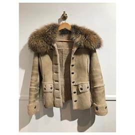Dolce & Gabbana-DOLCE & GABBANA Coats T.International XS Fur-Beige