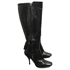 Louis Vuitton-LOUIS VUITTON Boots T.EU 36.5 Leather-Black