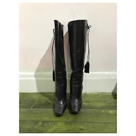 Louis Vuitton-LOUIS VUITTON Boots T.EU 36.5 Leather-Black