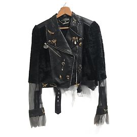 Giacca ALEXANDER MCQUEEN T.International L Pelle Nero