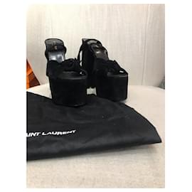Saint Laurent-SAINT LAURENT Sandals T.EU 39.5 Suede-Black