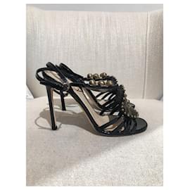 Saint Laurent-SAINT LAURENT Sandals T.EU 38.5 Patent leather-Black