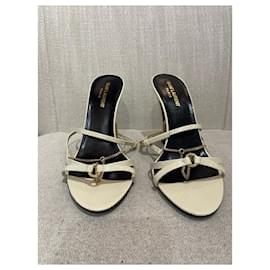 Saint Laurent-SAINT LAURENT Sandals T.EU 39 Leather-Cream
