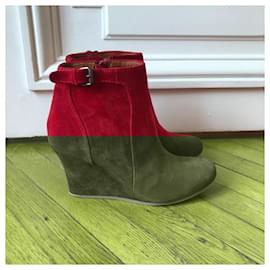 Lanvin-LANVIN Ankle boots T.EU 36 Suede-Red