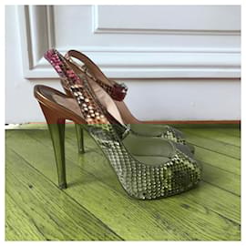 Christian Louboutin-CHRISTIAN LOUBOUTIN Talons T.EU 37 Cuirs exotiques-Beige
