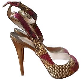CHRISTIAN LOUBOUTIN Heels T.EU 37.5 Exotic leathers Beige