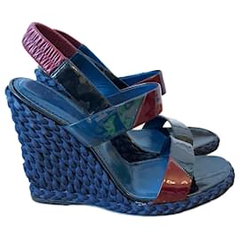 Yves Saint Laurent-YVES SAINT LAURENT Sandals T.EU 37 Patent leather-Navy blue