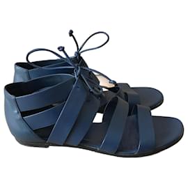 Hermès-HERMES Sandals T.EU 40.5 Leather-Blue