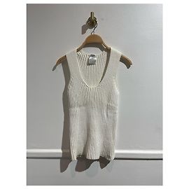 CHANEL Tops T.FR 40 Algodón Blanco