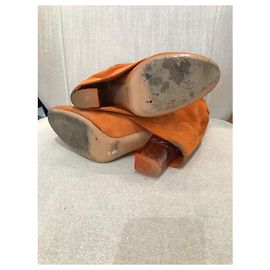 CASADEI Boots T.EU 39 Suede Orange