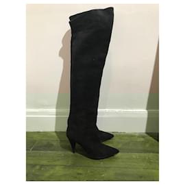Saint Laurent-SAINT LAURENT Boots T.EU 40 Suede-Black