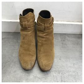 Saint Laurent-SAINT LAURENT Ankle boots T.EU 36.5 Suede-Camel