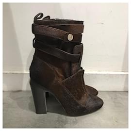 Fendi-FENDI Ankle boots T.EU 39 Pony-style calfskin-Brown