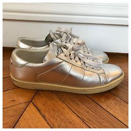 Baskets SAINT LAURENT T.EU 36 Cuir Argenté