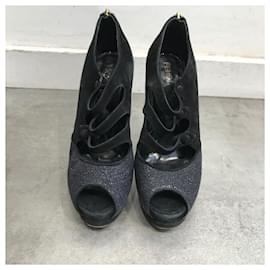 Fendi-FENDI Ankle boots T.EU 36 Suede-Navy blue