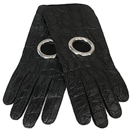 Balenciaga-BALENCIAGA Gloves T.inches 7 Leather-Black