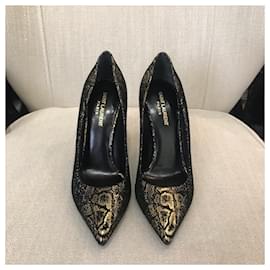 Saint Laurent-SAINT LAURENT Heels T.EU 39 Cloth-Black