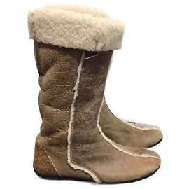 PRADA Boots T.EU 37 Leather Beige
