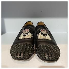 Christian Louboutin-CHRISTIAN LOUBOUTIN Flats T.EU 40.5 Leather-Black