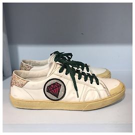 Baskets SAINT LAURENT T.EU 40 Cuir Blanc